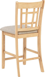 Coaster Home Furnishings - LAVON - Wood Upholstered Counter Height Chairs - Lattice Back, Padded Seats - Dining Room & Kitchen - Set of 2 - Linen & Light Oak - 106629