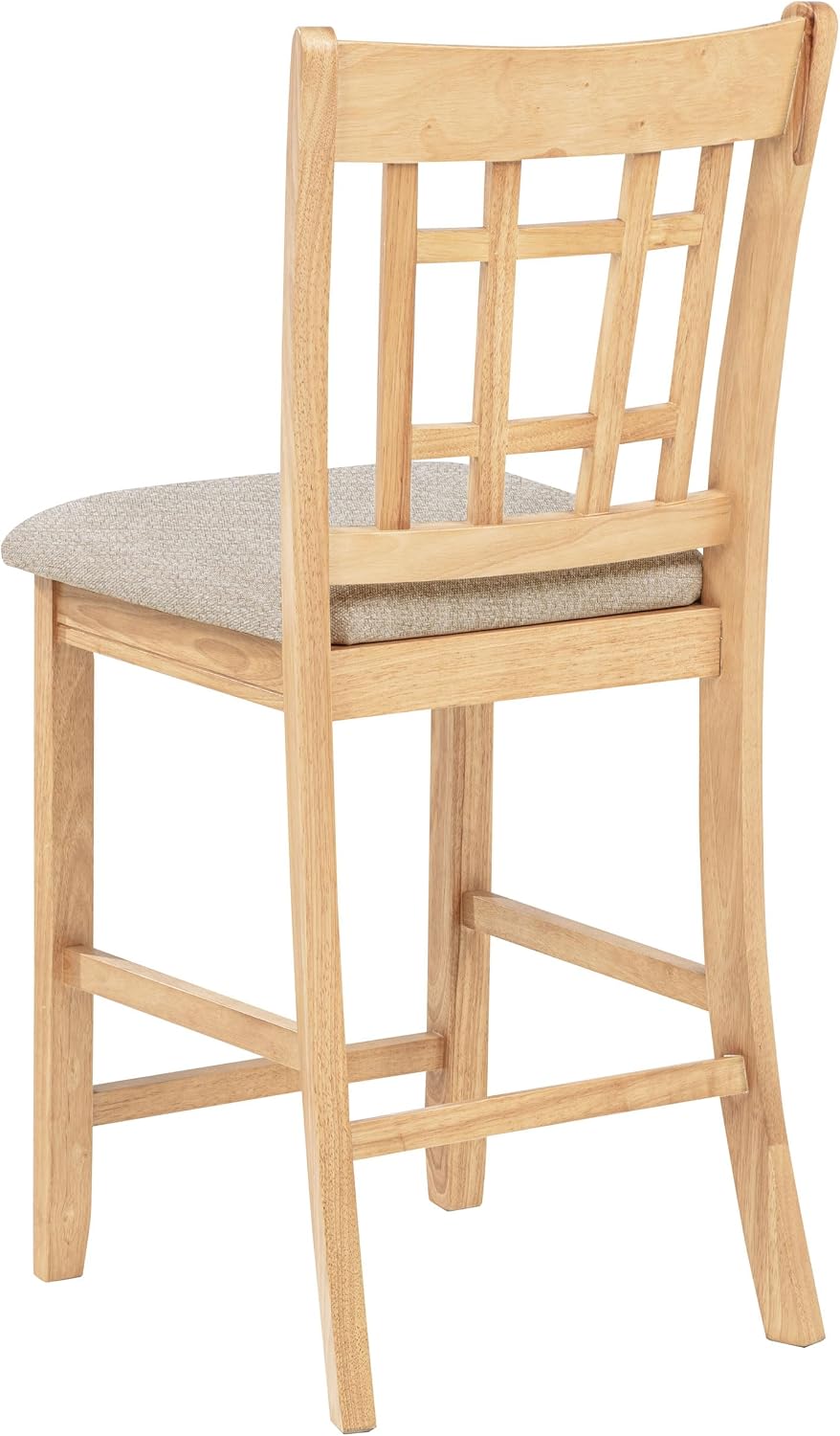 Coaster Home Furnishings - LAVON - Wood Upholstered Counter Height Chairs - Lattice Back, Padded Seats - Dining Room & Kitchen - Set of 2 - Linen & Light Oak - 106629