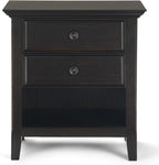 SIMPLIHOME Amherst Solid Wood 24 inch Wide Traditional-Style Bedside Nightstand Tables in Hickory Brown for the Living Room and Bedroom (Set of 2)