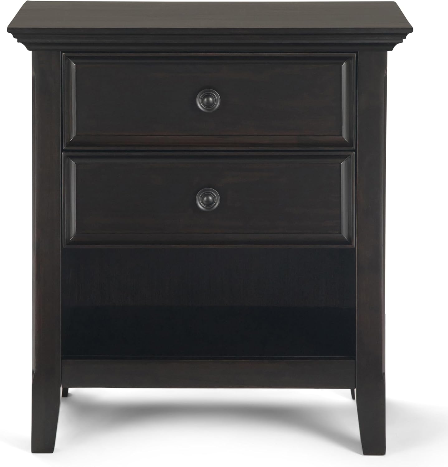 SIMPLIHOME Amherst Solid Wood 24 inch Wide Traditional-Style Bedside Nightstand Tables in Hickory Brown for the Living Room and Bedroom (Set of 2)