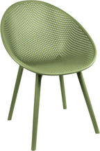 2xhome Modern Patio Dining Chair | Perforated Oval Egg-Shaped Breathable Weather Resistant Lounge Side Chair for Kitchen Indoor or Outdoor Use (Set of 2 Chairs, Green)