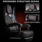 VITESSE Big and Tall Gaming Chair 400lb Capacity with Footrest | Racing-Style High Back Video Game Chair for Adults, PU Leather Computer Chair with Oversized Headrest for Gaming and Work
