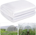6 Mil Clear Greenhouse Plastic Sheeting,9.8FTx14.8FT Transparent Plastic Film for Greenhouse, Resistant Polyethylene Film for Farm,Garden…