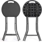 5Rcom Folding Stools, 1 Pack Portable Stools Chairs with Handle, Collapsible Stool for Adults with Heavy Duty Steel Frame Legs, 500lbs Capacity for Camping RV Party, Foldable Stool, Black