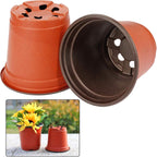 Augshy Nursery Pot, 75 Pcs 4" Plastic Nursery Seed Starting Pots Flower Plant Container for Succulent Seedling Cutting Transplanting