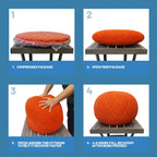 ARTPLAN Round Knit Pouf Hand Knitted,Outdoor Ottoman Foot Rest,Boho Home Decor for Living Room-Bedroom