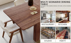 Expandable Dining Table for 6-10 People, 55" to 86" Wooden Extendable Kitchen Table with Slide-Out Leaf, Modern Rectangular Table for Office Living Room,Brown