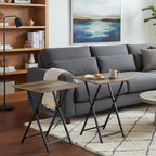 Folding TV Tray Table, Set of 2 Small Table, TV Dinner Table, Snack Tray Table Set, Portable Foldable Desk, Sofa Side Table, TV Tray Table for Couch, Living Room, Small Space