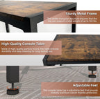 Industrial 33" Narrow Console Table, Sofa Table for Entryway, Couch Table, Entrance Side Table for Hallway, Living Room, Foyer, Corridor, Bedroom, Rustic Brown and Black
