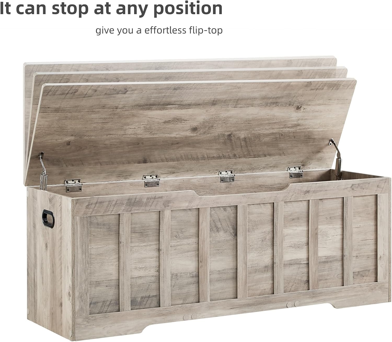 VANKILEY 51.2" Storage Chest Extra Large,Wooden Storage Bench,Greige | Chest with 2 Safety Hinges, 51.2*15.7*19.1inches, Wooden Trunk for Bedroom, Livingroom,Entryway,Easy Assembly.