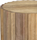 SIMPLIHOME Rolf Side Table - 16 inch Wide Solid Mango Wood End Table in Natural, Boho Contemporary Accent Table for Living Room or Bedroom with Hand-carved Fluted Design, Assembled