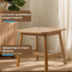 RIVOVA Modern Natural Wood Side End Table, Small Square Rustic Farmhouse Night Stand, Bedside Table Without Storage Drawer for Bedroom & Small Space Nightstand for Living Room Couch, Easy Assembly