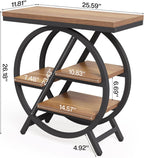 LITTLE TREE End Table, Set of 2 Narrow Side Table with 4-Tier Large Storage Space, Modern Bedside Table for Living Room, Home Office, Bedroom, Natural