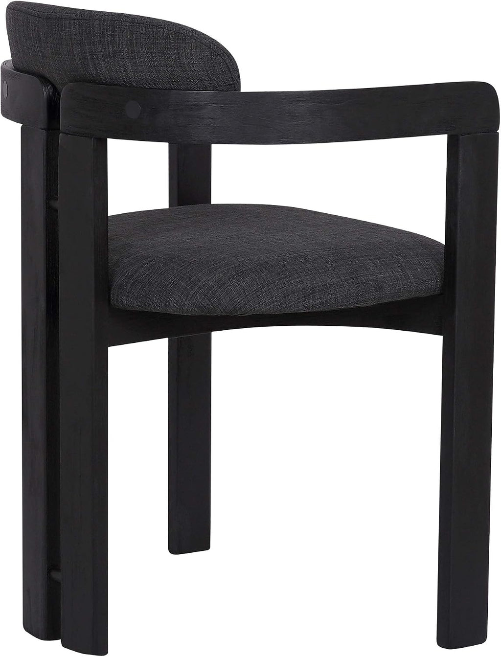 Armen Living Jazmin Contemporary Dining Chair in Black Brushed Wood Finish and Charcoal Fabric - Set of 6