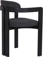 Armen Living Jazmin Contemporary Dining Chair in Black Brushed Wood Finish and Charcoal Fabric - Set of 6