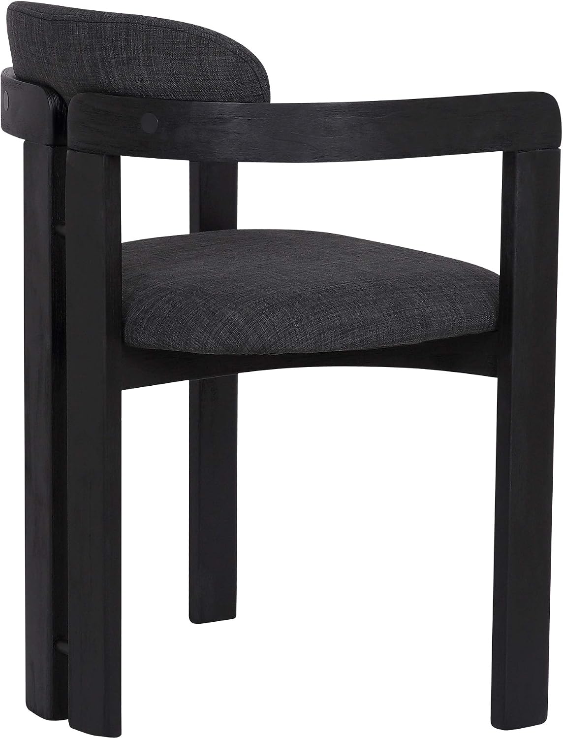 Armen Living Jazmin Contemporary Dining Chair in Black Brushed Wood Finish and Charcoal Fabric - Set of 6