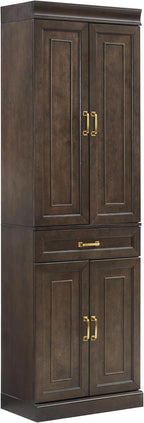 Crosley Furniture Stanton Pantry Storage Cabinet with Shelves, Kitchen, Dining, or Laundry Room, Coffee