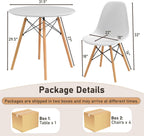 Tangkula Round Dining Table Set for 4, Modern Circle Kitchen Table & 4 Chairs with Ergonomic Seats and Solid Wood Legs, 5-Piece Dining Room Set for Small Spaces, Kitchen, Living Room