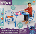 JAKKS Pacific Stitch Kids Table & Chairs Set for Kid and Toddler 36 Months Up to 7 Years, Includes: 1 Table (24" L x 24" W x 20" H), 2 Chairs (13" L x 13.5" W x 21" H) Weight Limit: 70 lb