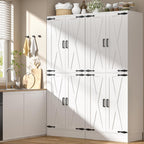 Unikito 71" Tall Kitchen Pantry Storage Cabinet with Farmhouse Barn Doors | Storage Drawer, Adjustable Shelves, Wooden Freestanding Cupboard, Versatile for Kitchen, Dining Room, Bathroom, Utility Room