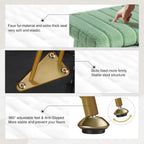 Greenstell Vanity Stool Chair Faux Fur with Storage, 15.7"L x 11.8"W x 19.4"H Soft Ottoman 4 Metal Legs with Anti-Slip Feet, Furry Padded Seat, Modern Multifunctional Chairs for Makeup, Bedroom,Green