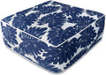 Outdoor Inflatable Footstool Ottomans Navy Leaves Square 23x9 Inch Patio Foot Stools and Ottomans Portable Footstool