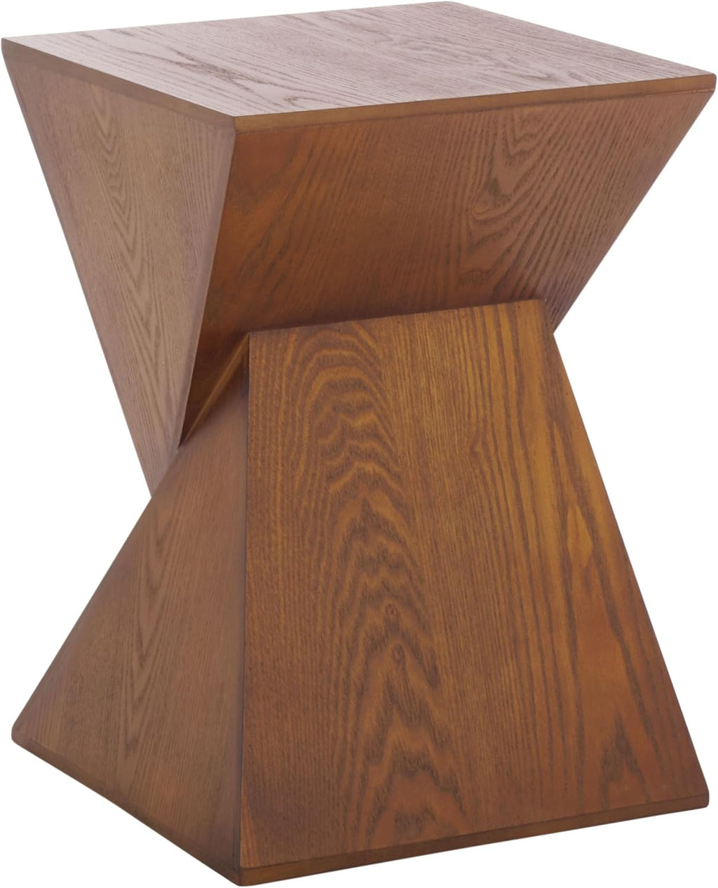 SAFAVIEH Home Collection Rahan Modern Walnut Brown Pedestal End Table (Fully Assembled)