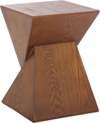 SAFAVIEH Home Collection Rahan Modern Walnut Brown Pedestal End Table (Fully Assembled)
