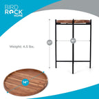 BIRDROCK HOME Folding Side Table with Removable Wood Tray - Modern Accent, Foldable End Table for Living Room, Bedroom - Portable Serving Tray for Decoration, Coffee, Drinks & Food - Natural Acacia