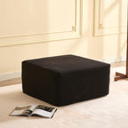 Afuson Cozy Square Ottoman, Comfortable Seating, No Assembly Required, Black