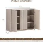 SICOTAS Buffet Cabinet with Storage Accent Sideboard with 3 Doors Modern 46.6" Wide Credenza Fluted Buffet Table Media Console Cabinet Entryway Cabinets for Living Room Kitchen Dining Room Hallway
