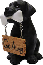 Nature's Mark Black Labrador Retriever Dog Puppy Statue with Welcome Sign Resin Garden Statue Decor 6.7" H
