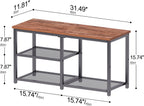 CHEMPFR Shoe Bench with Storage, Shoe Rack Organizer, Spacious Wood Top Entryway Bench, with 300 lb Capacity for Hallway, Living Room, Rustic Brown (3 Tier 31.5″x11.81″x15.74″)