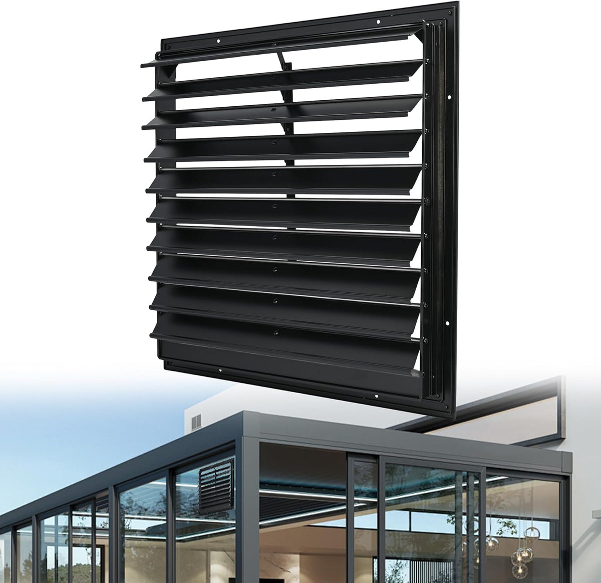 18 Inch Automatic Gravity Shutter Louver Vent, Aluminum Exhaust Shutters Louver for Windows Outside, Home Attics, Greenhouse Vent