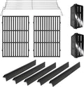 Criditpid Grill Replacement Parts for Weber Genesis 300 Series, 7620 Flavorizer Bars, 7622 Heat Deflector, 7528 Grates & 65054 Warming Rack Kit for Weber 310 S310 E320 E330 S330 EP310 Grill