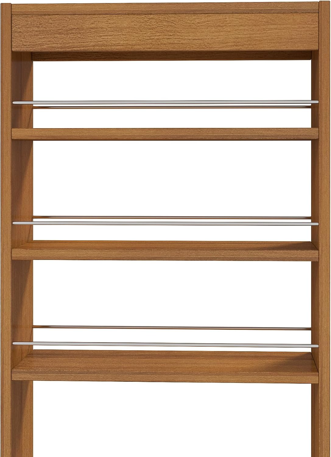 KEIKI 7 Tier Pull-Out Kitchen Pantry Storage Cabinet, Multi-Tier Single-Sided Open Shelf, Spice Rack Next to Fridge, Wood Hutch Food Pantries Cupboard for Coffee Bar, Dining Room, Narrow Spaces
