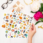 Cute Cat Stickers Kitty Decal Sticker 685 Counts Party Gifts Goodie Bags Decor Reward Animal Birthday Party Favors Vinyl Waterproof Cat Water Bottle Laptop Stickers Invitation Decor