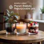 Cozy Fireplace Scented Candle – 14oz Soy Wax with Sandalwood & Mahogany – Long Lasting 50+ Hour Burn – Eco Friendly & Hand Poured – Luxury Gift Box in Reusable Jar with Bamboo Lid
