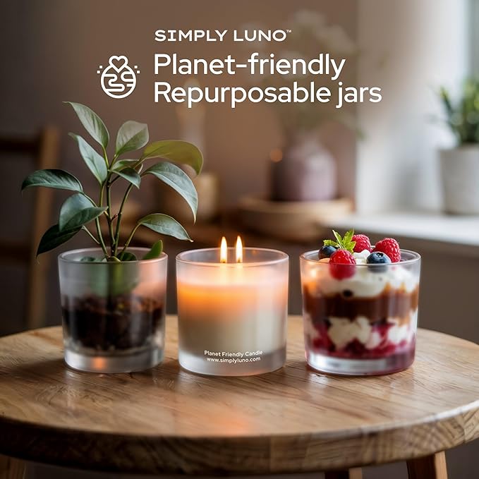 Cozy Fireplace Scented Candle – 14oz Soy Wax with Sandalwood & Mahogany – Long Lasting 50+ Hour Burn – Eco Friendly & Hand Poured – Luxury Gift Box in Reusable Jar with Bamboo Lid