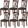 NAFORT Wooden Dining Chairs Set of 6, High Back Kitchen Chairs, Vintage Dining Room Chairs with Solid Rubber Wood Legs, Max Load 360 Lbs, Perfect for Kitchen, Dining Room, Cafe, Restaurant