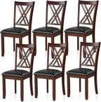 NAFORT Wooden Dining Chairs Set of 6, High Back Kitchen Chairs, Vintage Dining Room Chairs with Solid Rubber Wood Legs, Max Load 360 Lbs, Perfect for Kitchen, Dining Room, Cafe, Restaurant