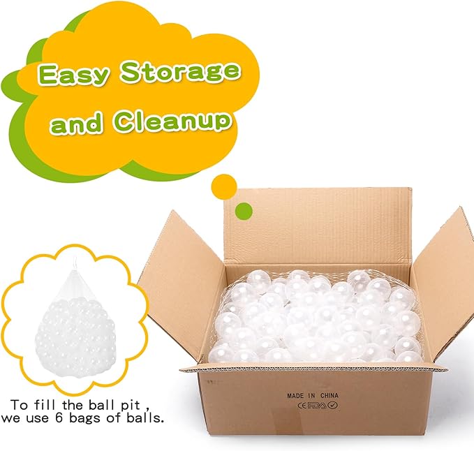 TRENDPLAY Plastic Balls for Ball Pits - Hollow Balls- Safe and Exciting Playtime - Perfect for Baby Pools, Birthday Party Decoration