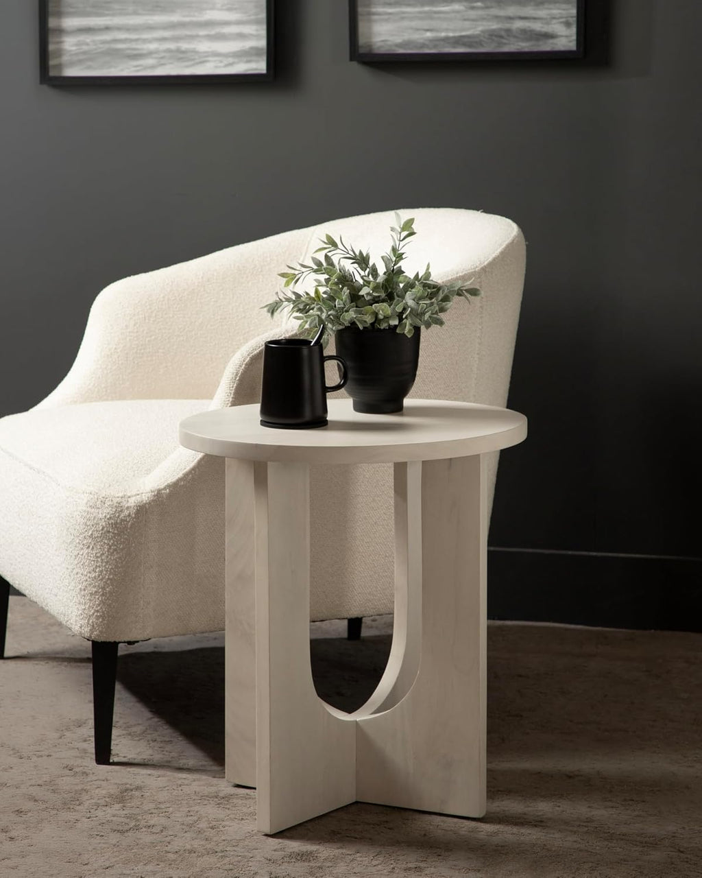 Kate and Laurel Sureda Modern Wooden Oval Side Table; 20 x 16 x 22; Bleached Wood; Transitional Wood End Table for Use as Bedroom Nightstand or Living Room Plant Stand Table