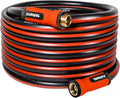 YAMATIC Heavy Duty Garden Hose 50FT x 5/8", Flexible Water Hose with 360° Swivel Handle, 3/4" Brass Male to Female Connectors, Leak-Resistant for All-Weather Outdoor Use