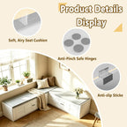 L-Shape Storage Bench with Cushion, Backless Corner Dining Nook Bench with Hidden Storage for Kitchen, Entryway, Cloakroom