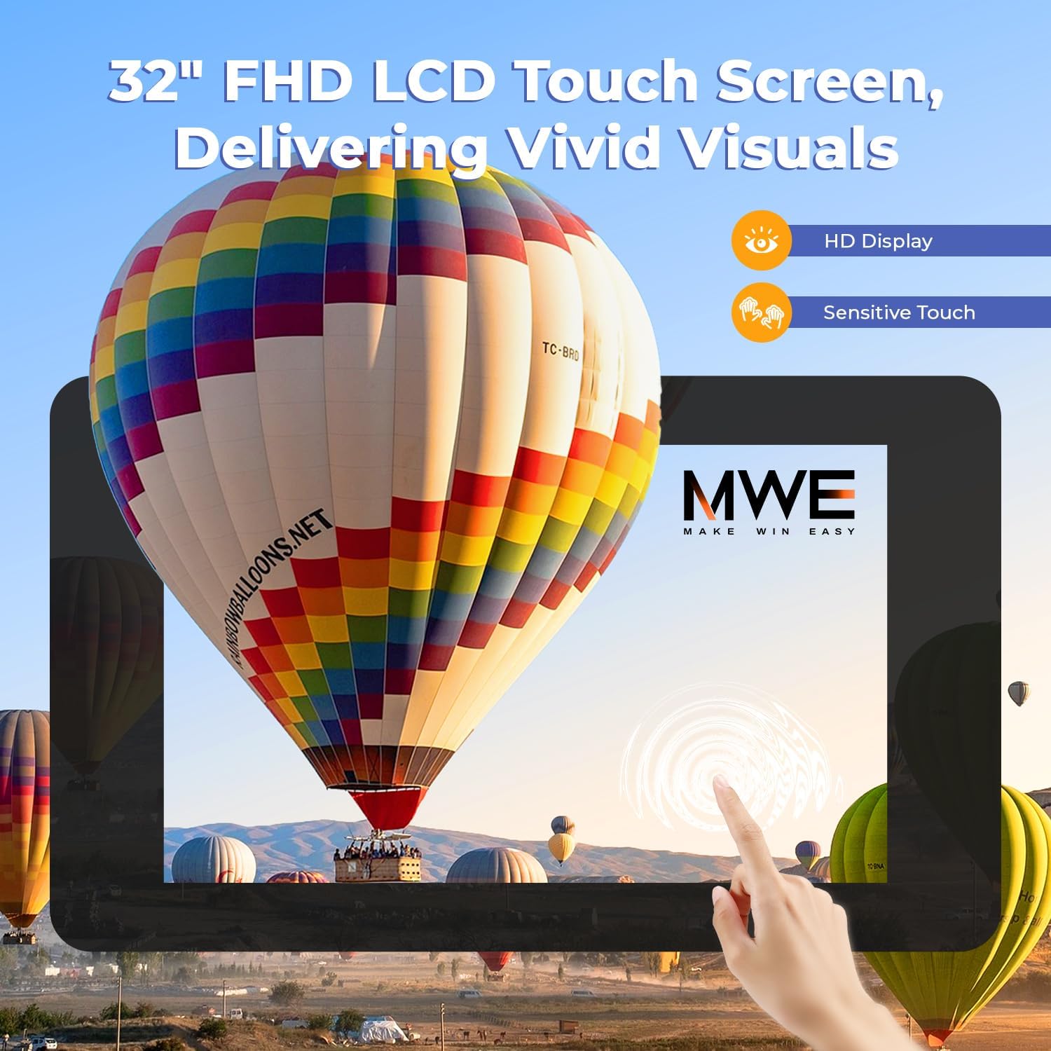 MWE 32 Inch Game Table, Multifunctional Touchscreen Table, Detachable Interactive Display for Indoor Entertainment, Meetings & Education, Android 13, 8+128GB