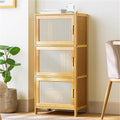 Narrow Kitchen Pantry Cabinet with Doors Storage Rack for Spices Free Standing Organizer Bamboo Storage Cabinet for Small Space Kitchen(43cm*32cm*97cm)