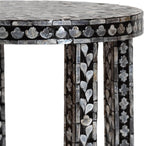 bali & pari Elara Coastal Black and White Mother of Pearl Capiz Shell End Table