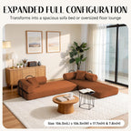 79" Corduroy Sofa Bed, Couch in a Box with 2 Pillows, High-Density Foam 4-in-1 Foldable Sleeper Futon Loveseat for Small Spaces, No Assembly, Side Pockets, Hex Arm Orange