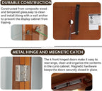 Lighted Curio Cabinet with Tempered Glass Doors, 6 Tiers Curio Diapaly Cabinet with Adjustable Shelves and Mirrored Back Panel, Floor Standing Glass Display Cabinet for Home No Bulb (Walnut)